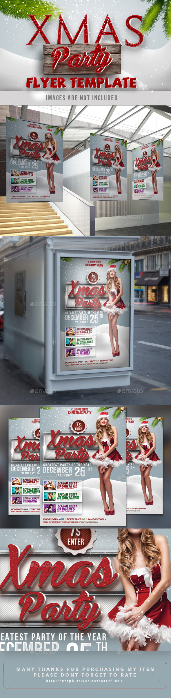 Xmas Party Flyer Template - Clubs & Parties Events