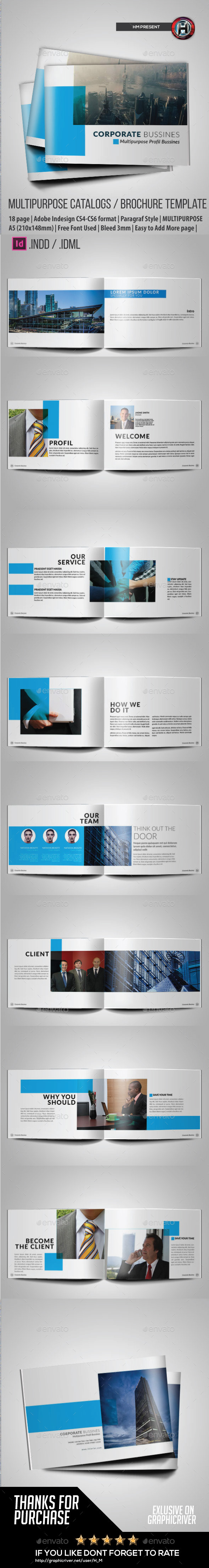 Business Brochure Indesign Horizontal - Brochures Print Templates