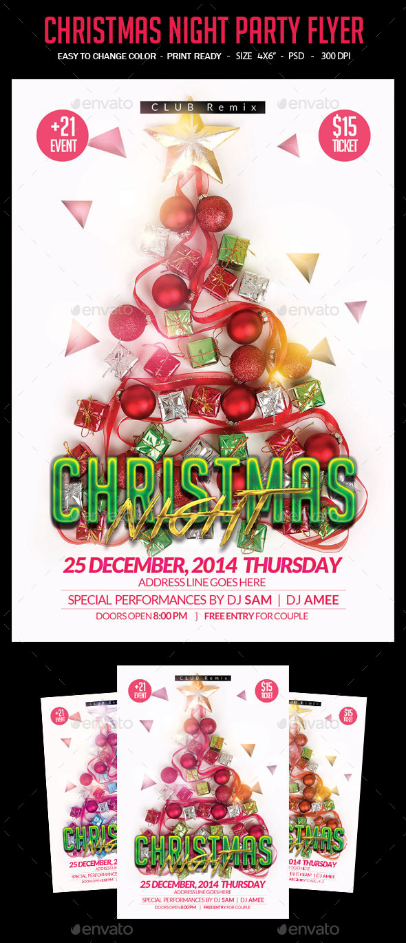 Christmas Night Party Flyer - Holidays Events