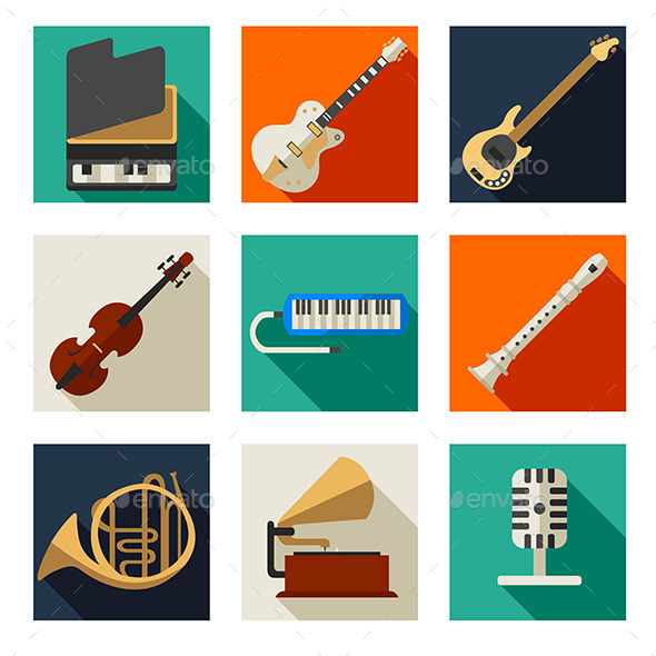 Musical Instruments Icons - Objects Vectors