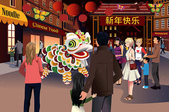 People Celebrating Chinese New Year - Seasons/Holidays Conceptual