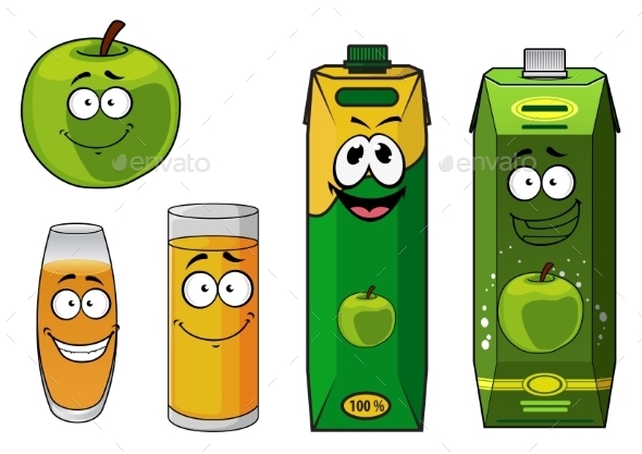 cartoon apple juice