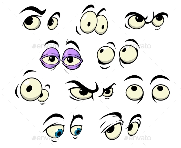 Cartoon Eyes with Different Expressions by VectorTradition | GraphicRiver