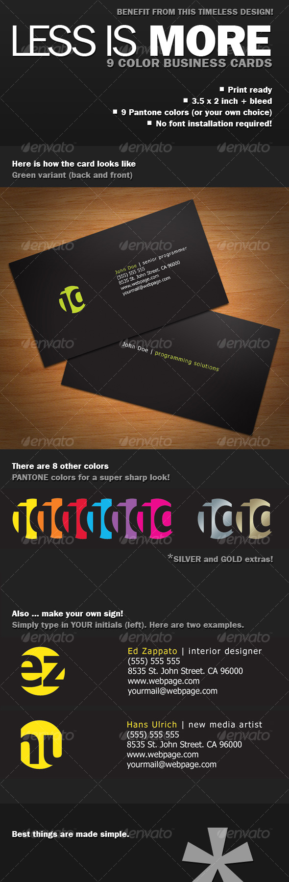 Less Is More Business Card - Corporate Business Cards