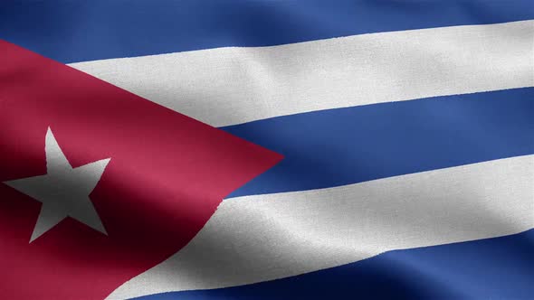 Cuba Flag Seamless Closeup Waving Animation alt