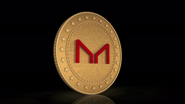 Maker MKR cryptocurrency golden coin 3d alt