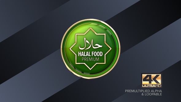 Halal Premium Rotating Sign 4K Looping Design Element