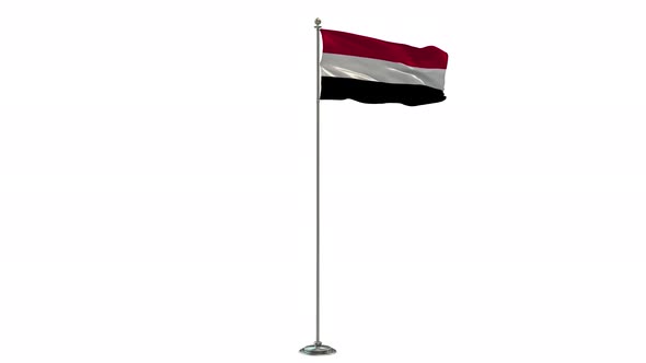 Yemen Looping Of The Waving Flag Pole With Alpha alt