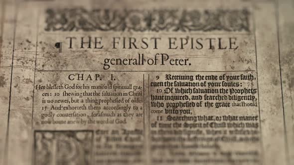 The First Epistle General Of Peter, Slider Shot, Old Paper Bible, King James Bible alt