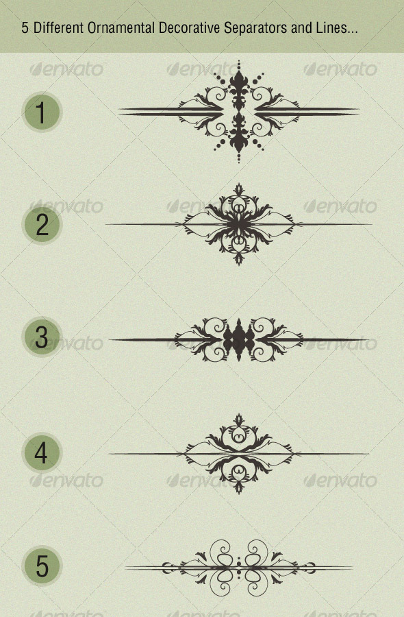 Ornamental Decorative Separators and Lines - Decorative Vectors