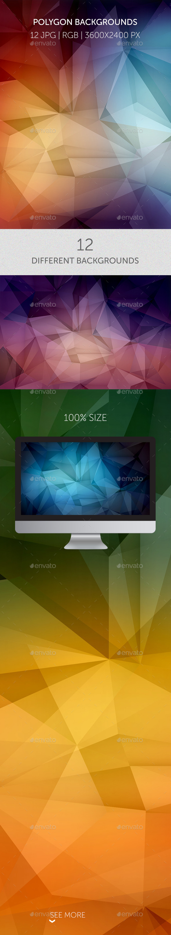 Polygonal Abstract Colourful Backgrounds