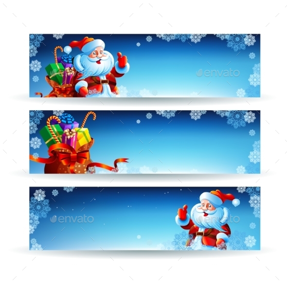 Banner with a Bag of Christmas Gifts - Christmas Seasons/Holidays