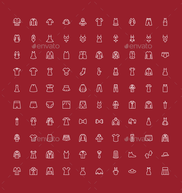 100 Men and Women Clothes Icons - Icons