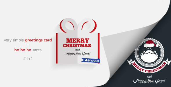 Very Simple Greeting Card + Ho Ho Ho Santa