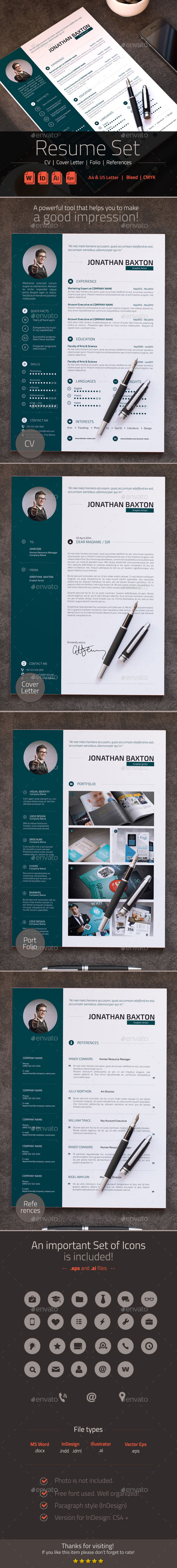 Simple Resume CV Set - Resumes Stationery