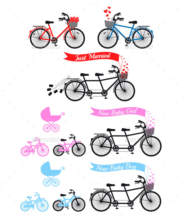 Baby Shower With Tandem Bicycle - Sports/Activity Conceptual