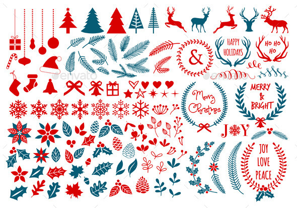 Christmas Design Elements Set - Christmas Seasons/Holidays