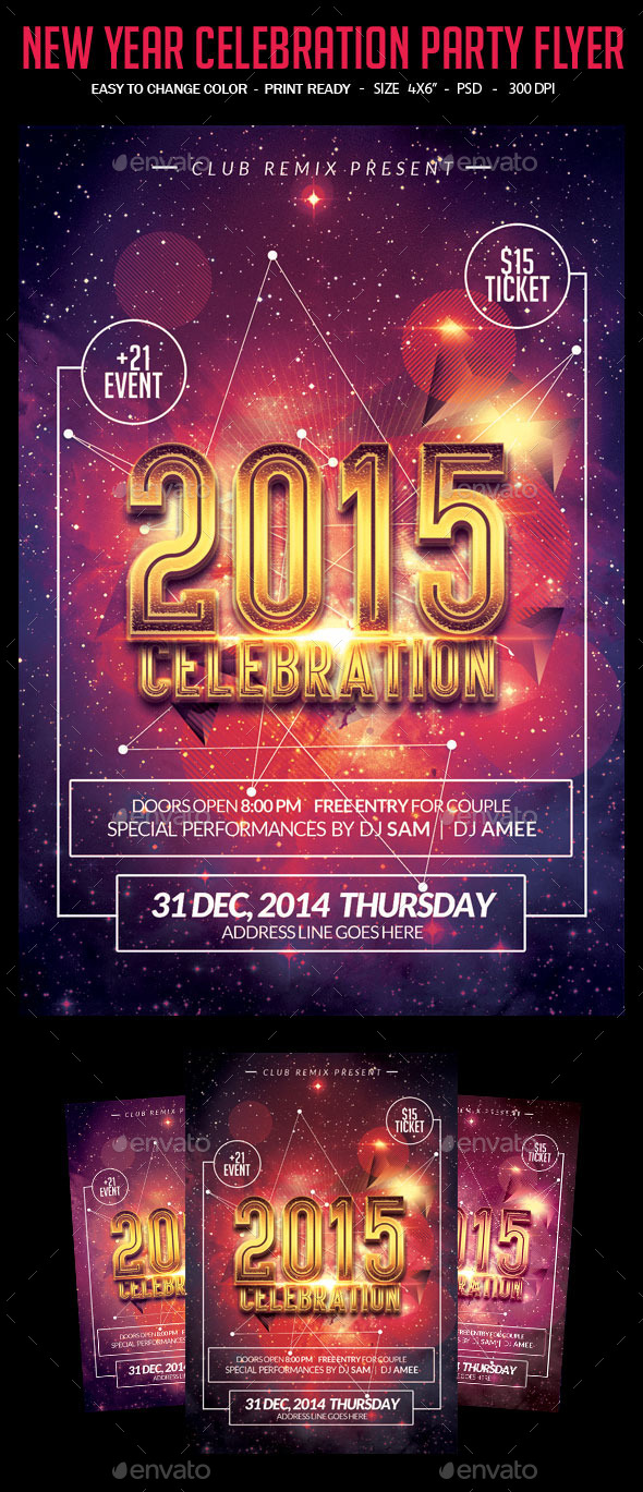 New Year Celebration Party Flyer - Events Flyers