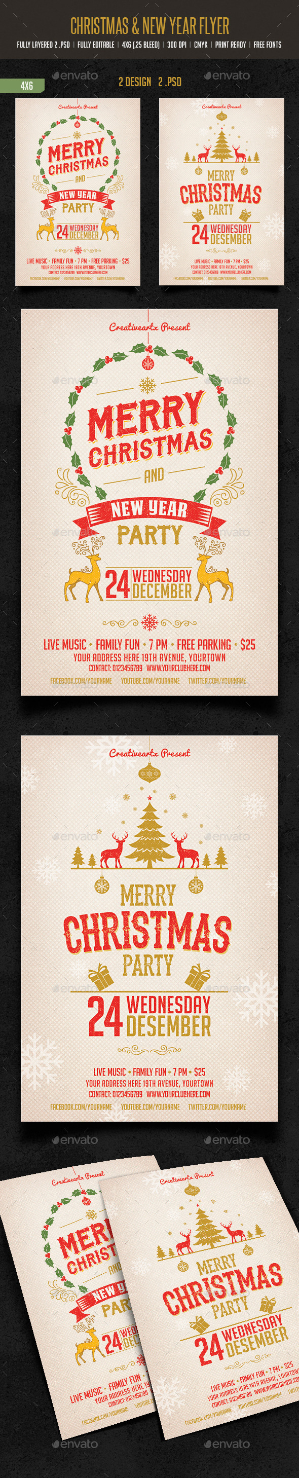 Merry Christmas & New Year Party - Events Flyers