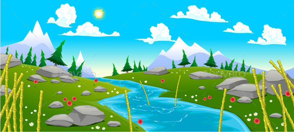 Mountain Landscape with River - Landscapes Nature
