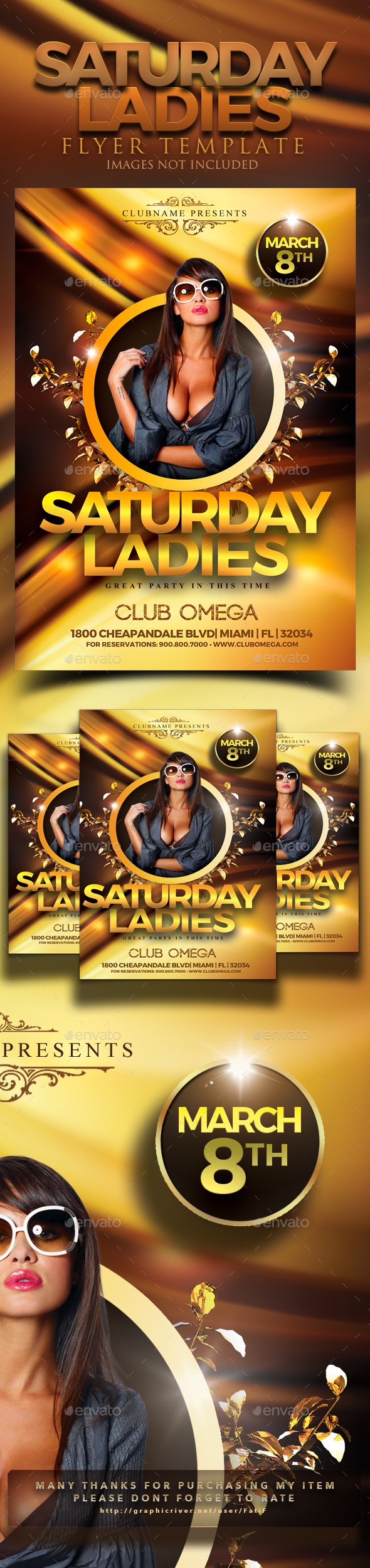 Saturday Ladies Flyer Template - Clubs & Parties Events
