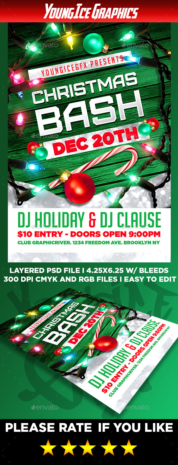 Chrismas Bash Flyer Template - Clubs & Parties Events