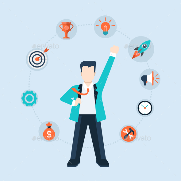 Businessman Leadership Concept - People Characters