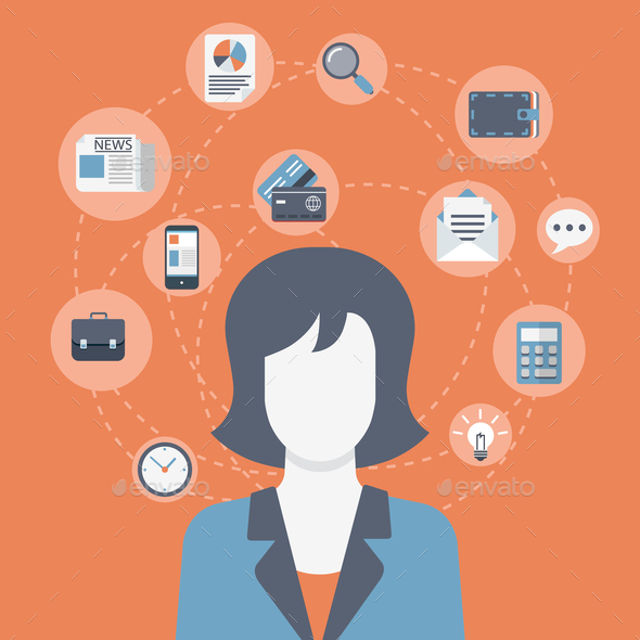 Businesswoman Infographic - People Characters