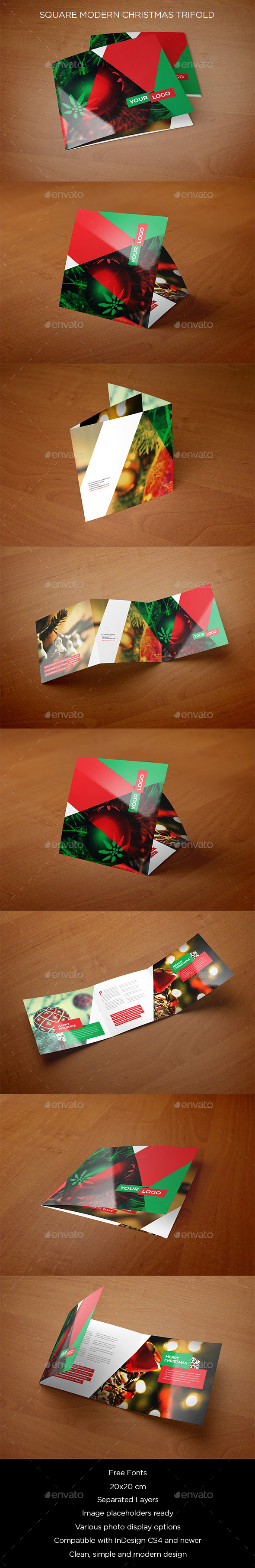 Square Modern Christmas Trifold - Brochures Print Templates