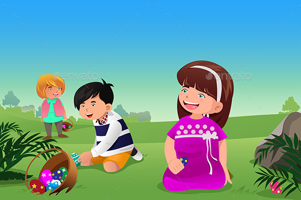 Kids Celebrating Easter - Seasons/Holidays Conceptual