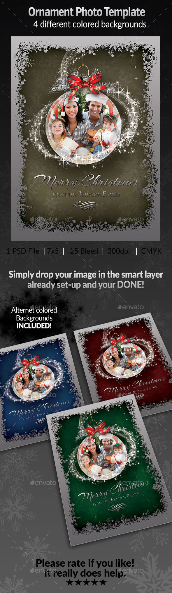 Ornament Photo Template - Seasonal Photo Templates
