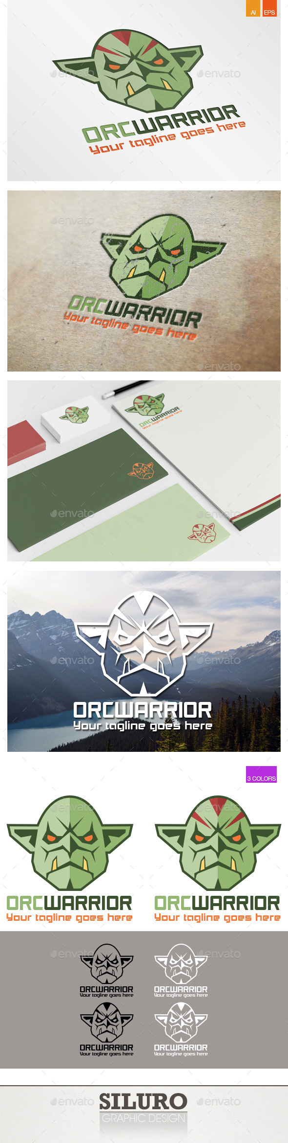 Orc Warrior Logo - Humans Logo Templates