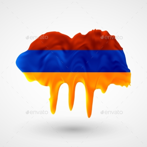 Armenian Flag Painted Colors - Travel Conceptual