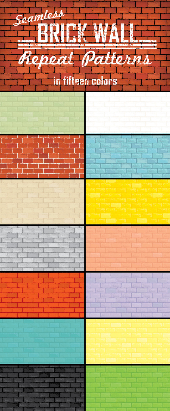 Brick Wall Repeat Patterns - Urban Textures / Fills / Patterns