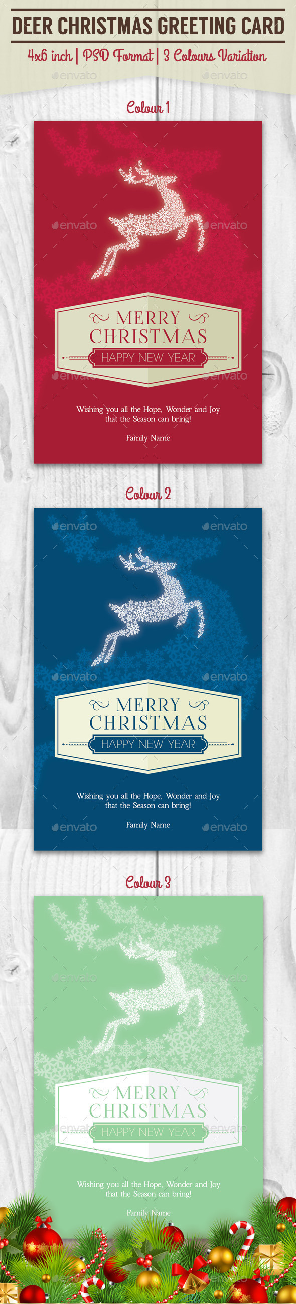 Deer Christmas Greeting Card - Greeting Cards Cards & Invites