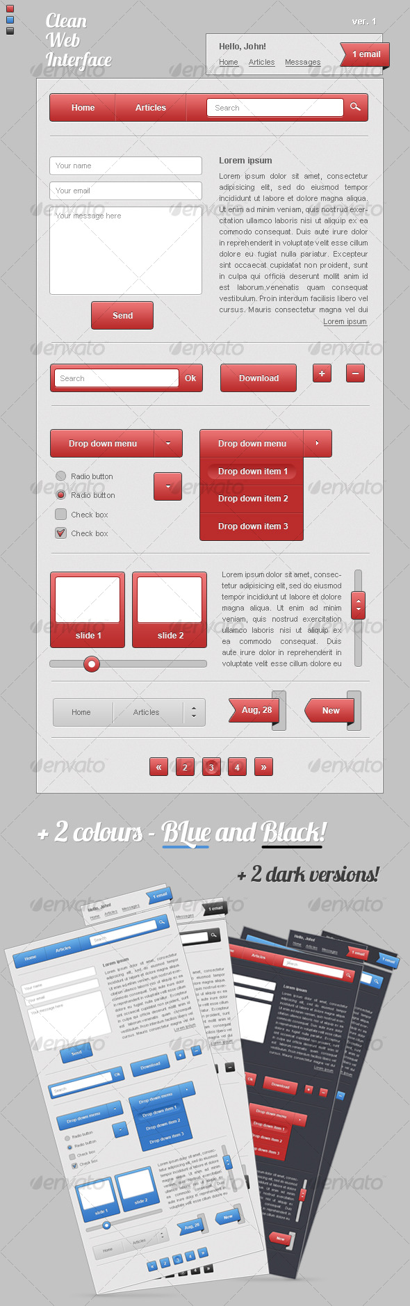 Clean Web Interface - User Interfaces Web Elements