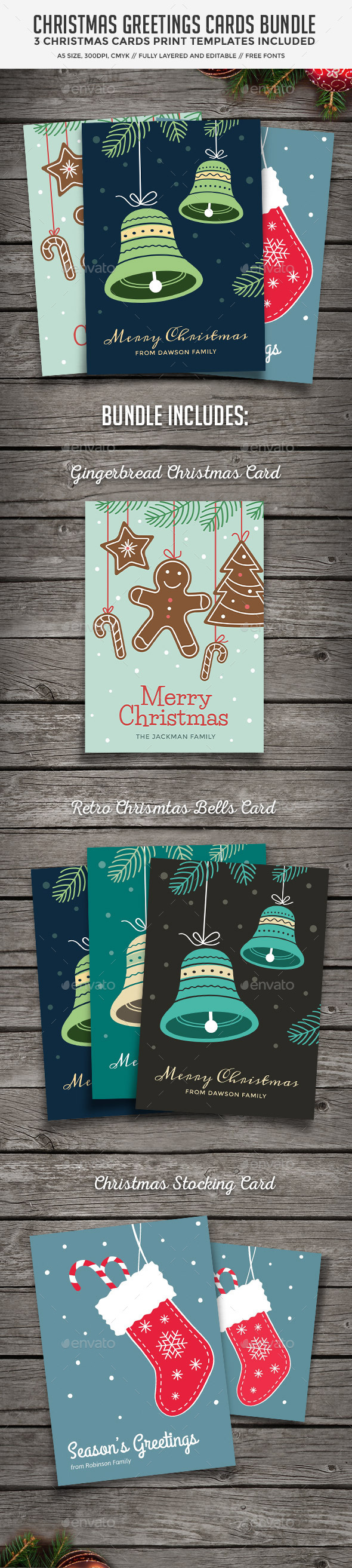 Christmas Cards Bundle - Holiday Greeting Cards