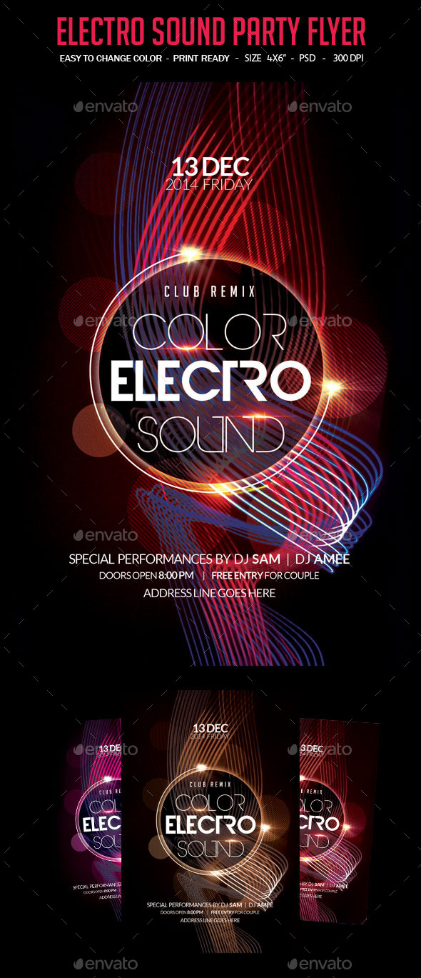 Electro Sound Party Flyer - Clubs & Parties Events