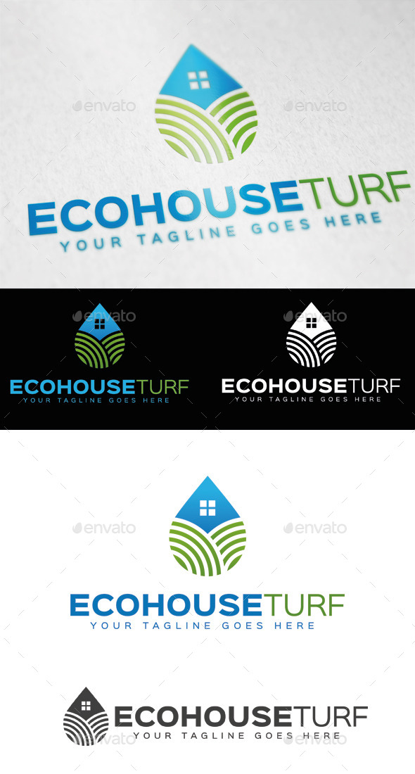 Eco House Turf Logo Template - Symbols Logo Templates