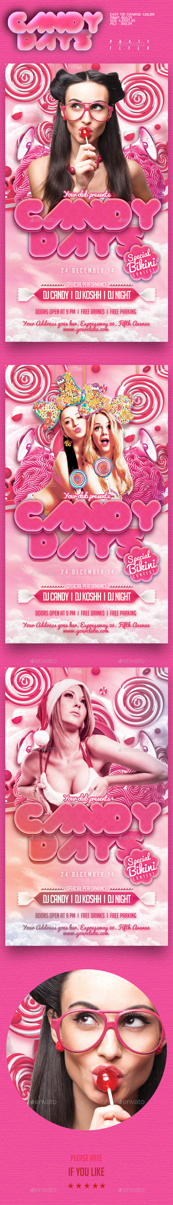 Candy Days Party Flyer - Clubs & Parties Events