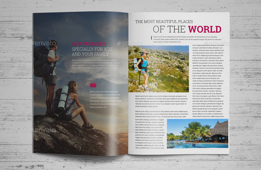 Travel Agency Brochure Catalog InDesign Template 2, Print Templates