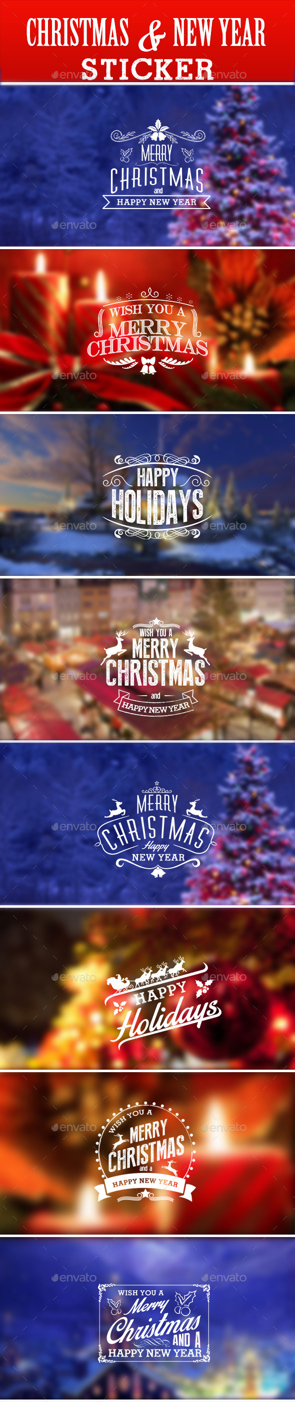 Christmas & New Year Sticker - Badges & Stickers Web Elements