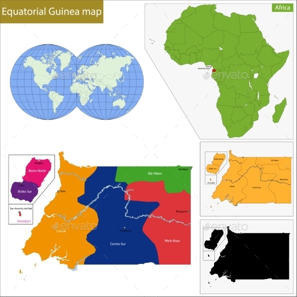 Equatorial Guinea Map - Travel Conceptual