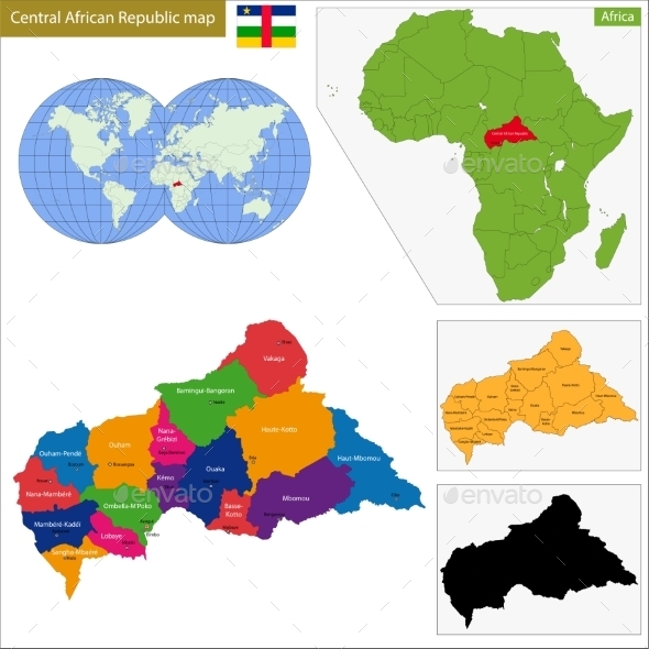 Central African Republic Map - Travel Conceptual