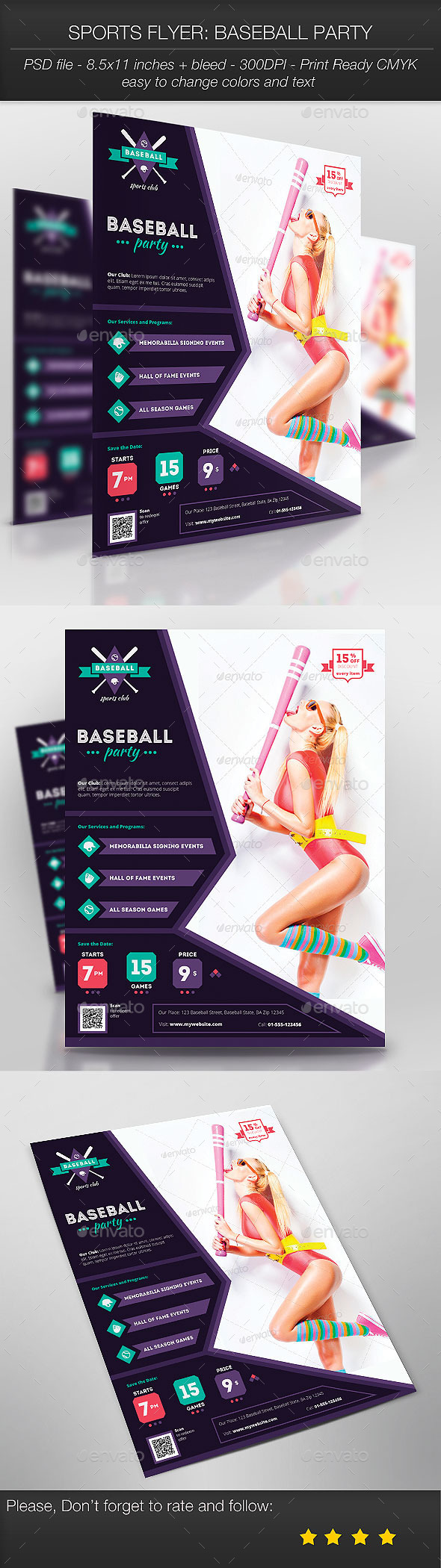 Sports Flyer: Baseball Party - Sports Events