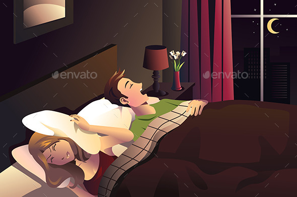 Snoring Man in the Bedroom - People Characters