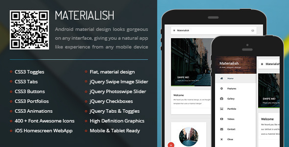 Materialish Mobile - ThemeForest 9551089