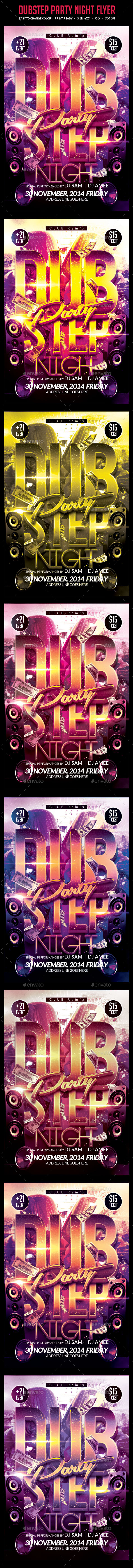 Dubstep Night Party Flyer - Clubs & Parties Events