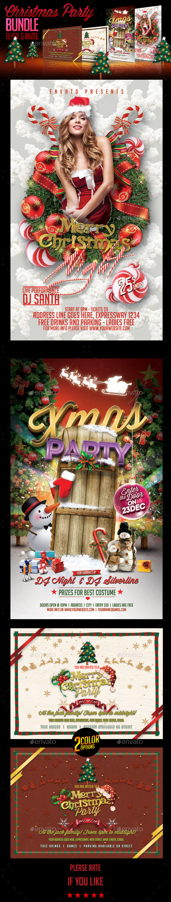 Christmas Party & Invite Bundle - Holidays Events