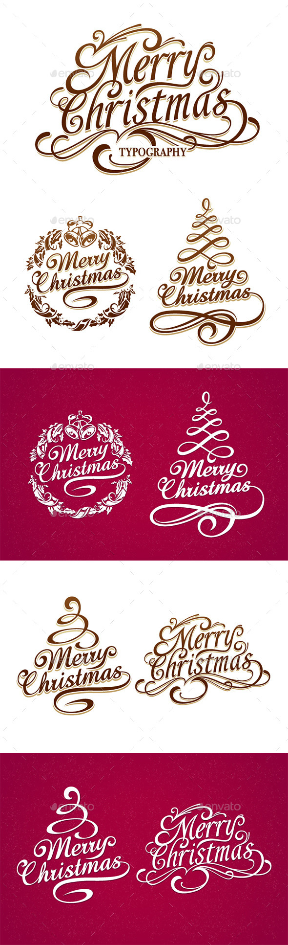 Christmas Typography Set - Christmas Seasons/Holidays